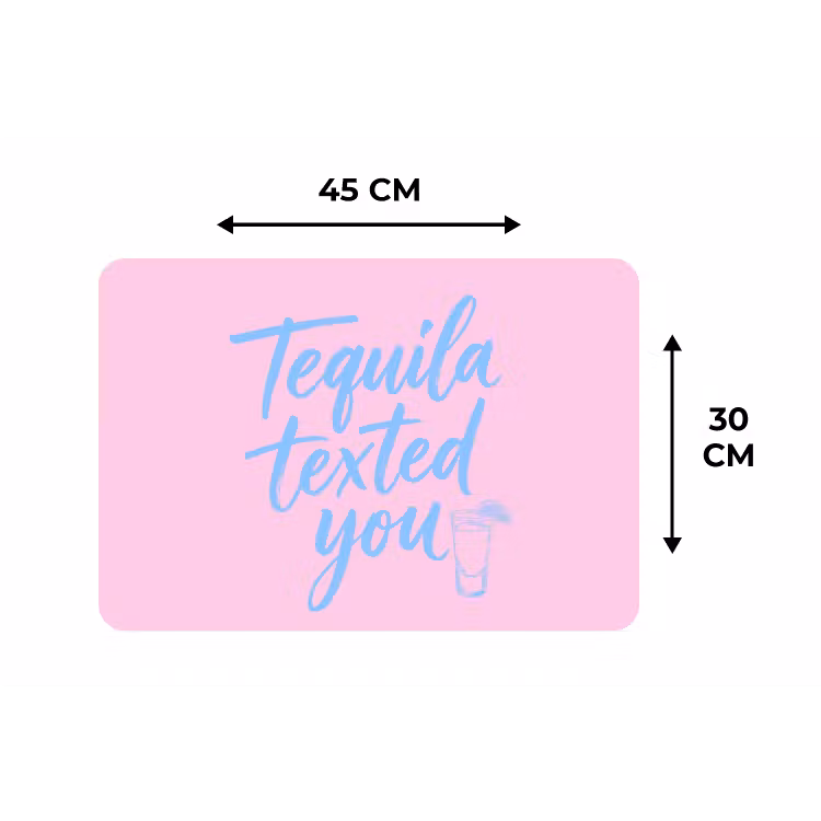 Placemat - 6 stuks - Tequila texted you - Roze - Blauw — 3