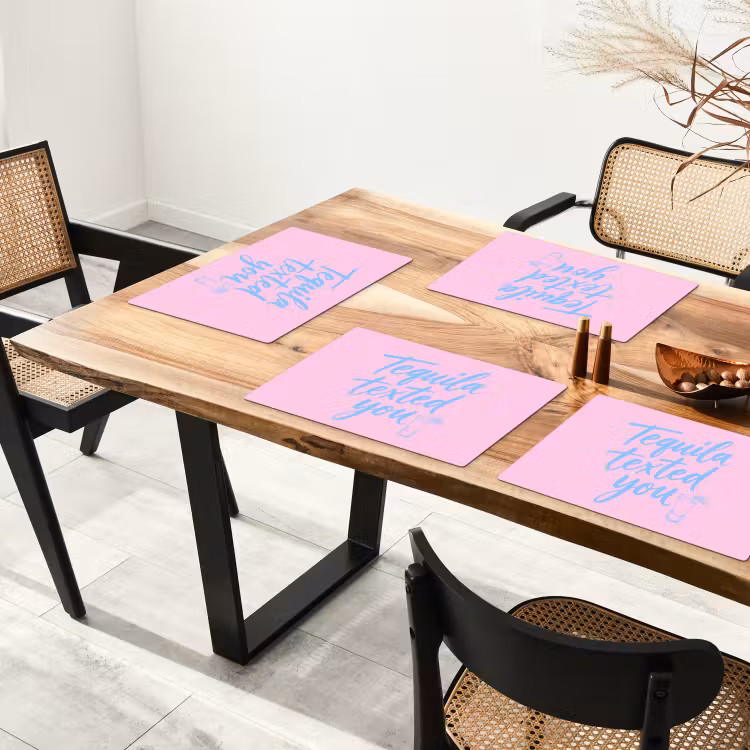 Placemat - 6 stuks - Tequila texted you - Roze - Blauw — 5