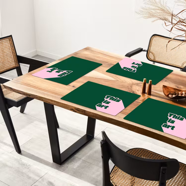 Placemat - 6 stuks - This is art - Schaduw - Roze — 5
