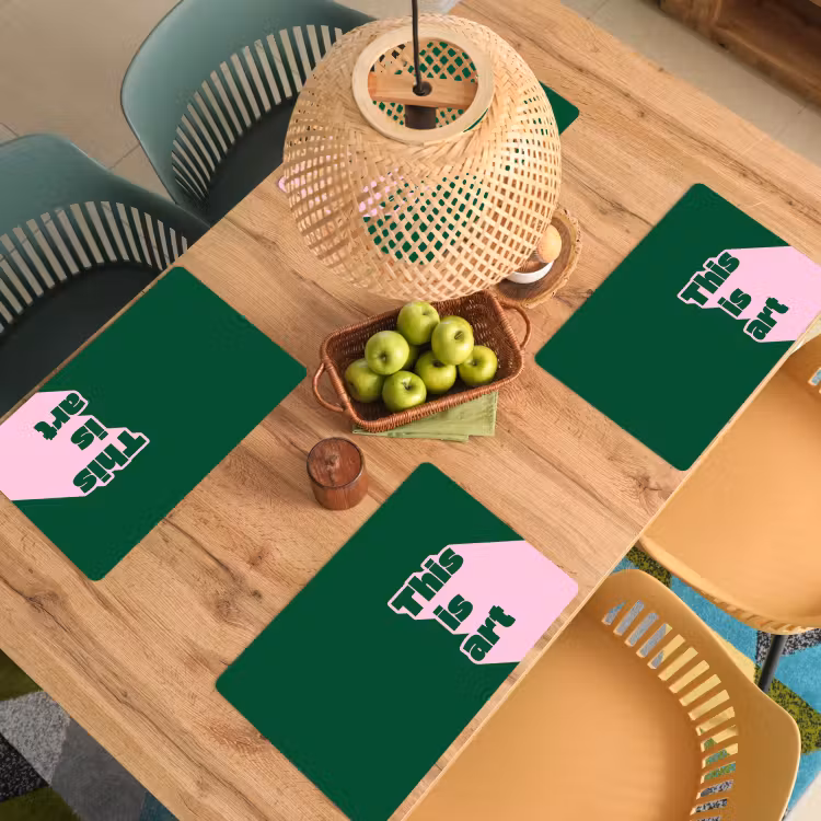 Placemat - 6 stuks - This is art - Schaduw - Roze — 6
