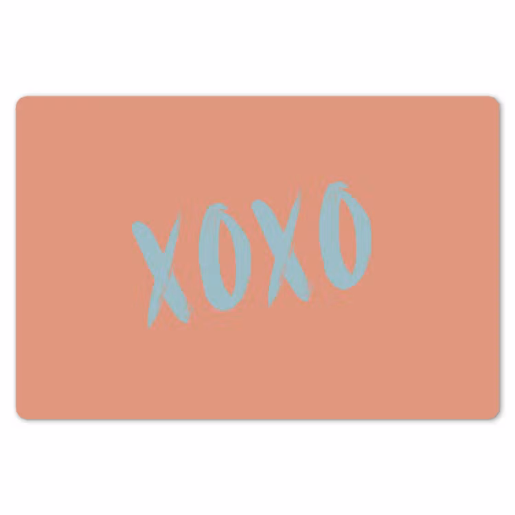 Placemat - 6 stuks - XOXO - Blauw - Perzikkleur — 7