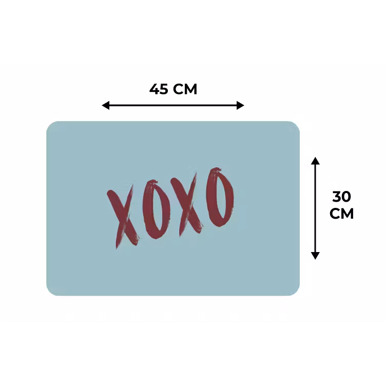 Placemat - 6 stuks - XOXO - Blauw - Rood — 3