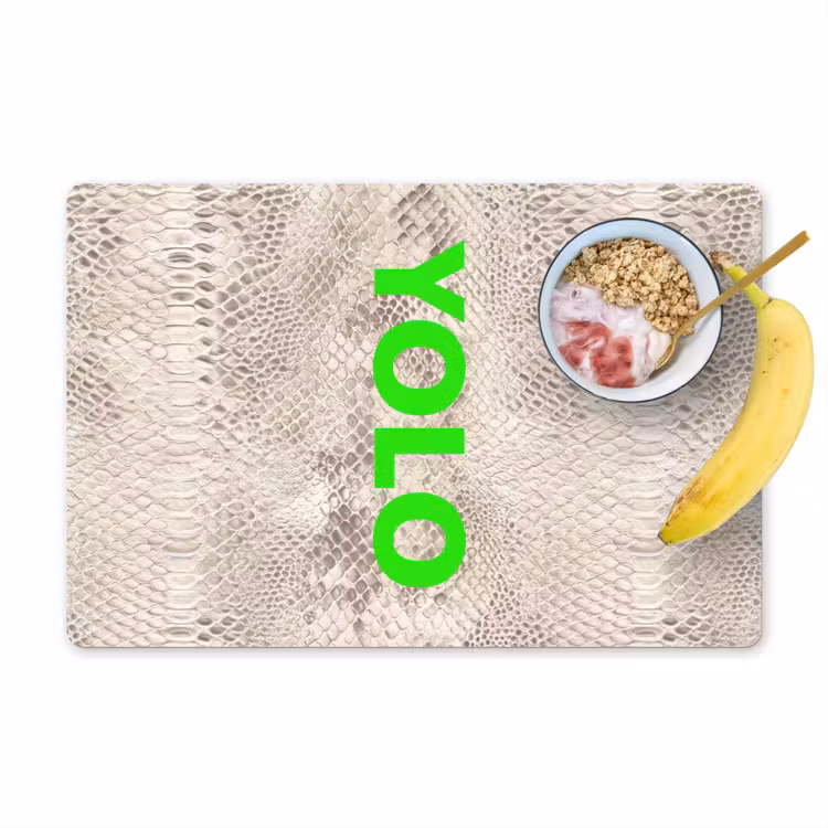 Placemat - 6 stuks - YOLO - Groen - Neon - Slangenprnt — 1
