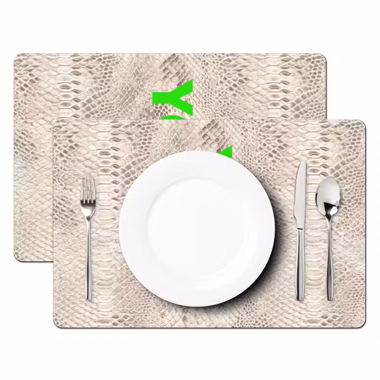 Placemat - 6 stuks - YOLO - Groen - Neon - Slangenprnt — 2