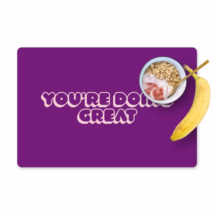Placemat - 6 stuks - You're doing great - Paars - Bubble letters — 1