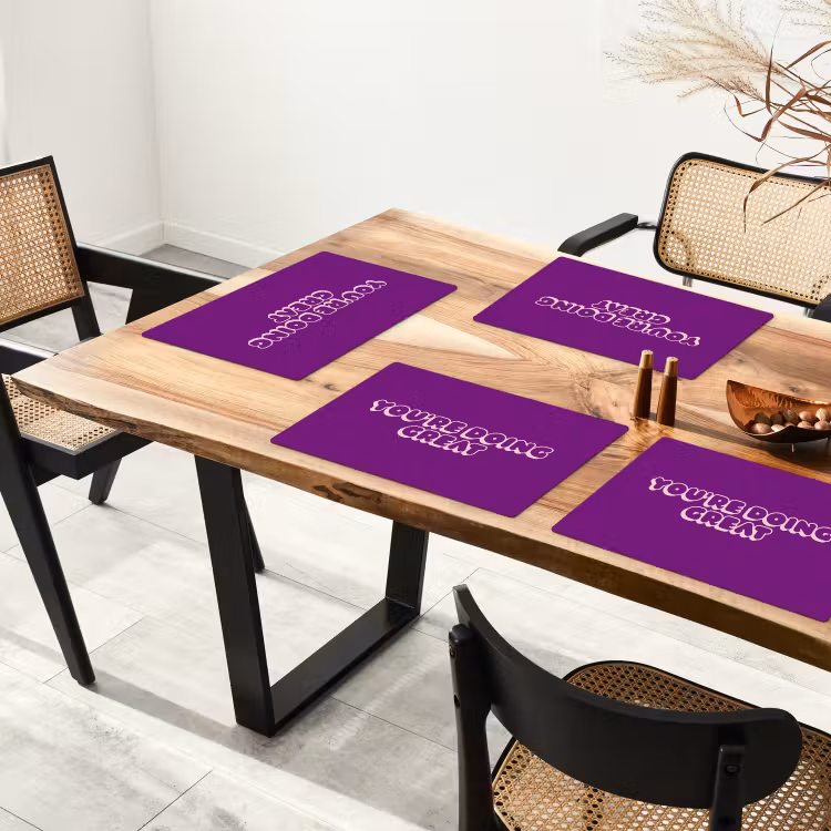 Placemat - 6 stuks - You're doing great - Paars - Bubble letters — 5