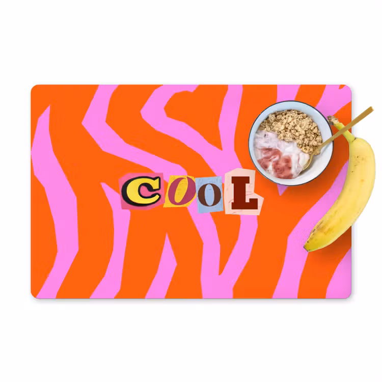 Placemat - 6 stuks - Zebraprint - Grafisch - COOL - Oranje — 1