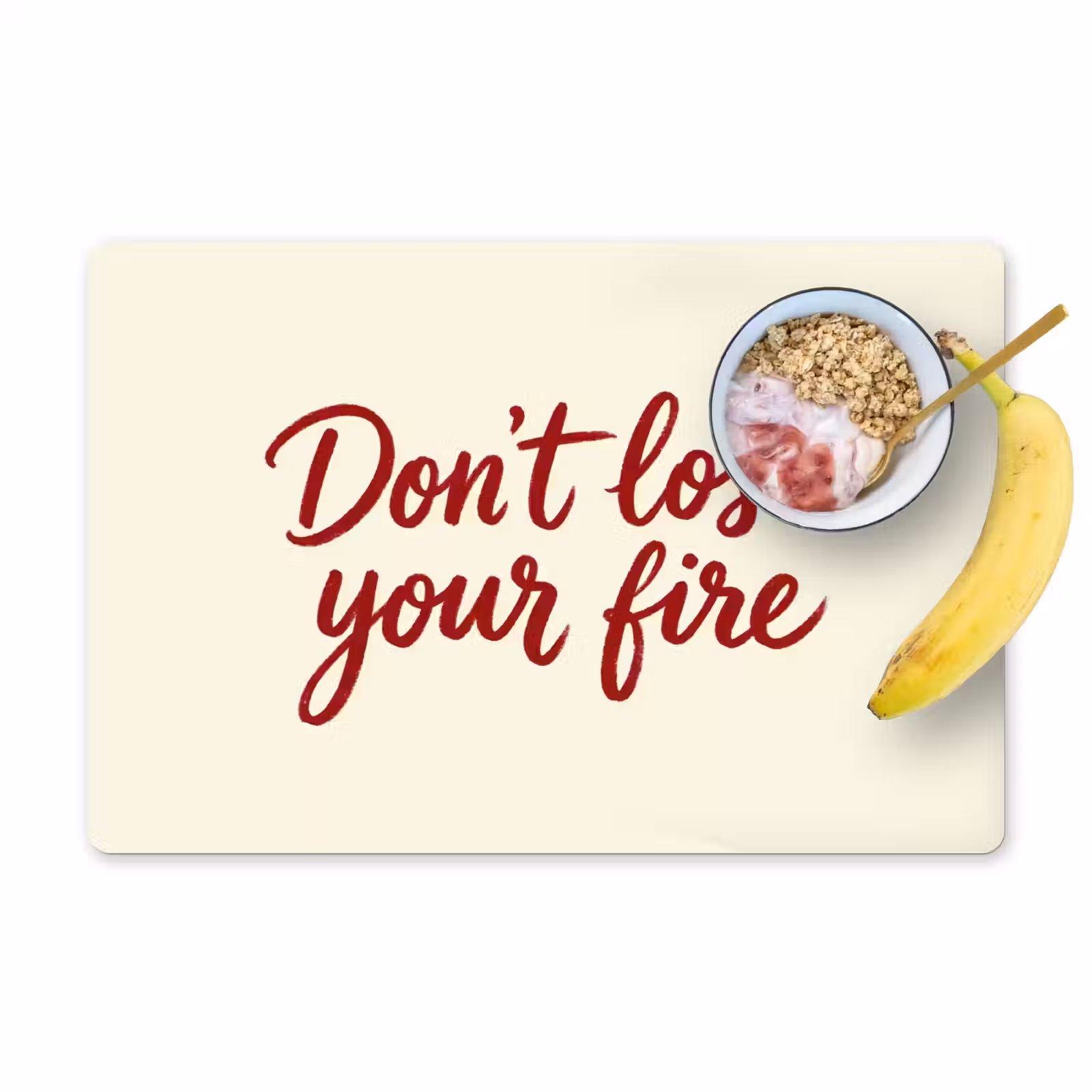 Placemat - 6 stuks - Don't lose your fire - Rood - Wit - Minimalistisch — 1