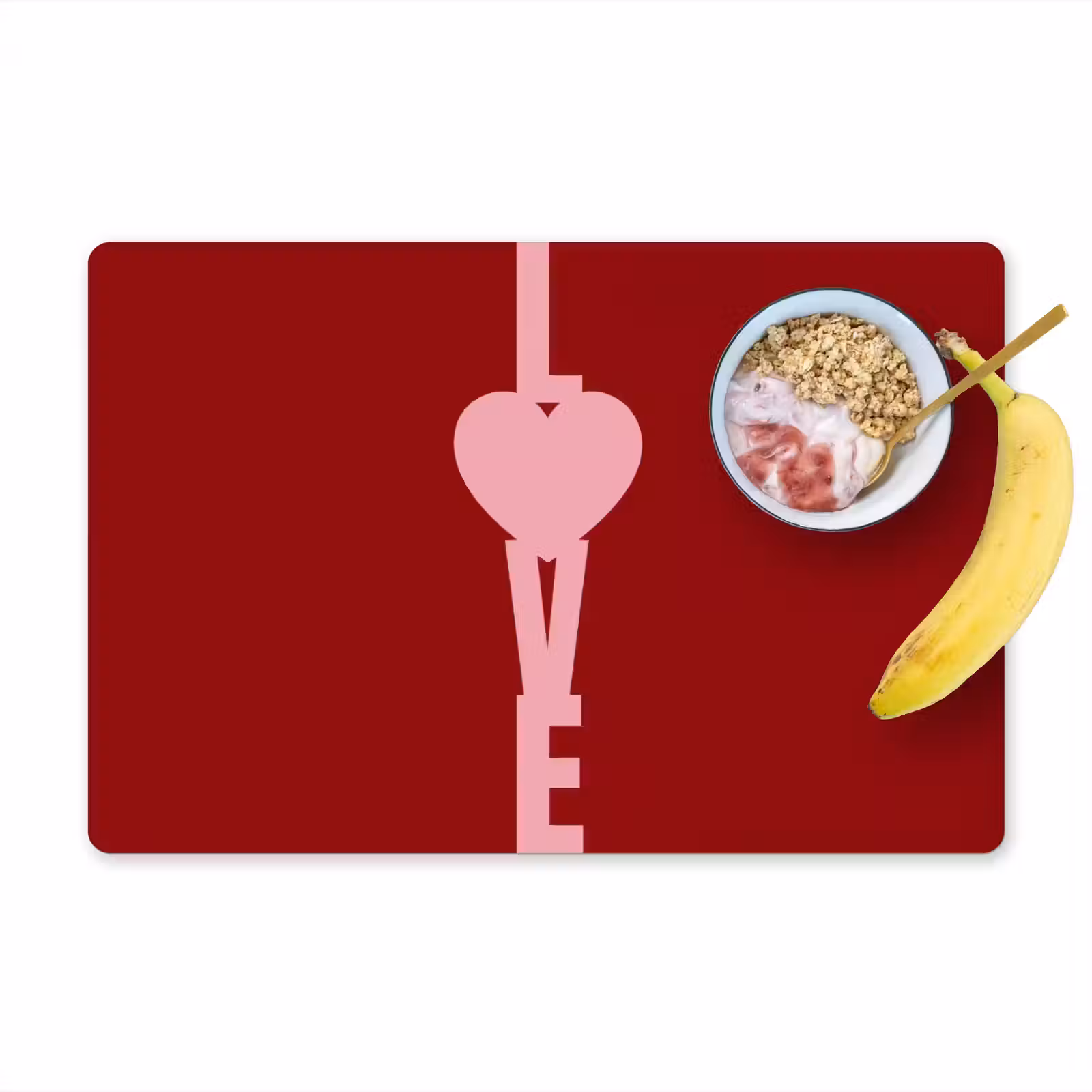 Placemat - 6 stuks - Love - Hart - Rood — 1