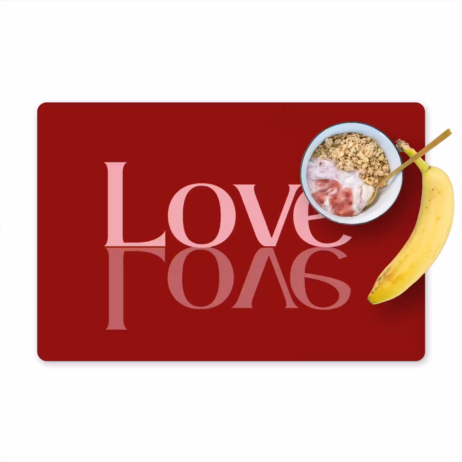 Placemat - 6 stuks - Love - Spiegeling - Rood — 1