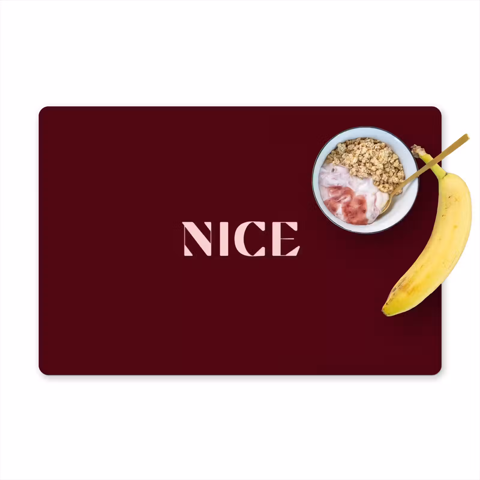 Placemat - 6 stuks - Nice - Bordeaux - Roze — 1