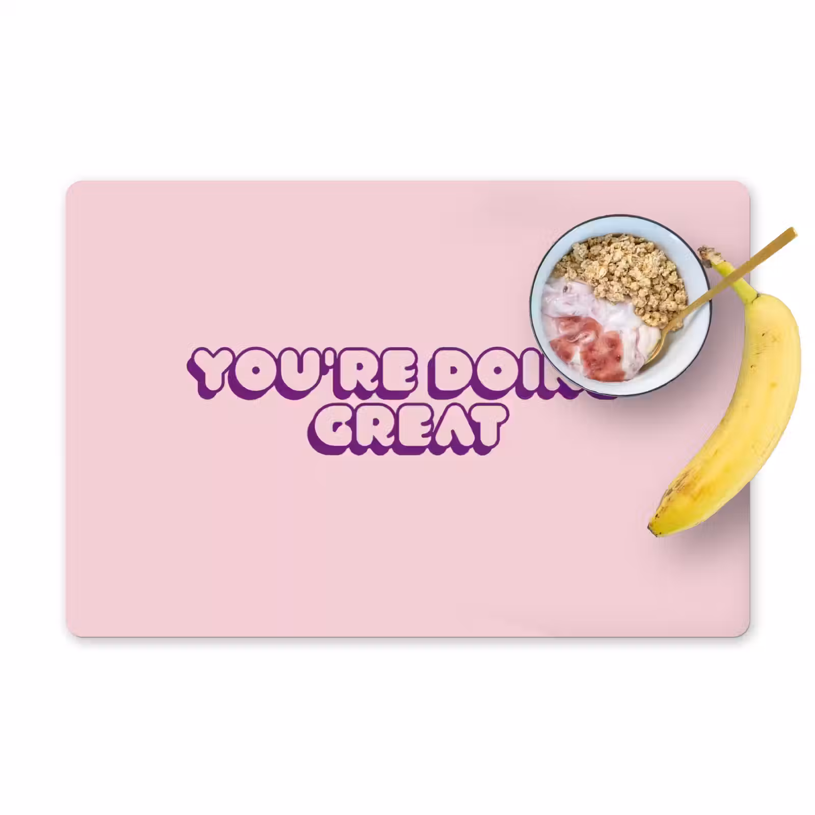 Placemat - 6 stuks - You're doing great - roze - 3D — 1
