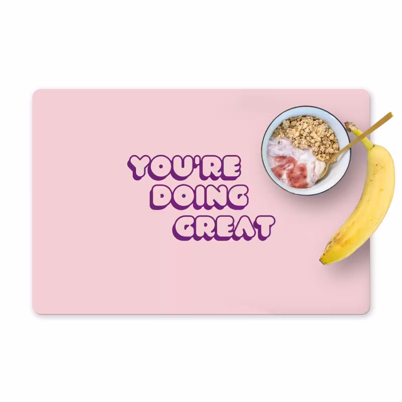 Placemat - 6 stuks - You're doing great - Roze - Bubble letters — 1