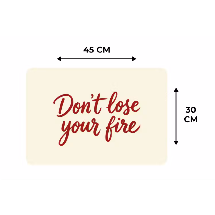 Placemat - 6 stuks - Don't lose your fire - Rood - Wit - Minimalistisch — 3