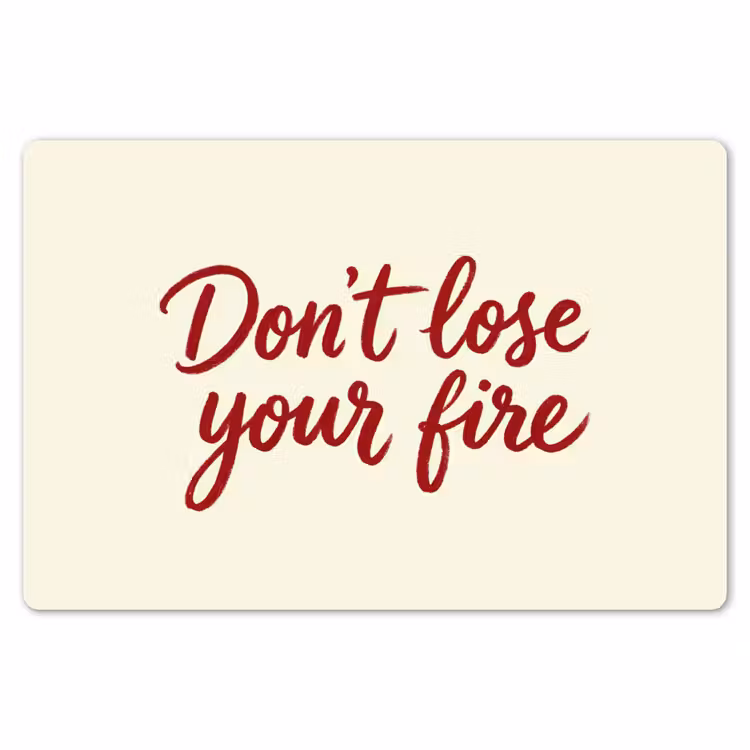 Placemat - 6 stuks - Don't lose your fire - Rood - Wit - Minimalistisch — 7