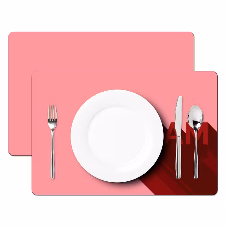 Placemat - 6 stuks - Dream - 3D - Rood - Roze — 2