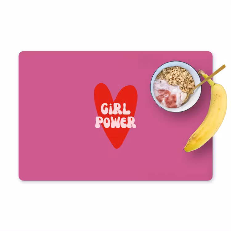 Placemat - 6 stuks - Girl power - Hart - Roze - Rood — 1