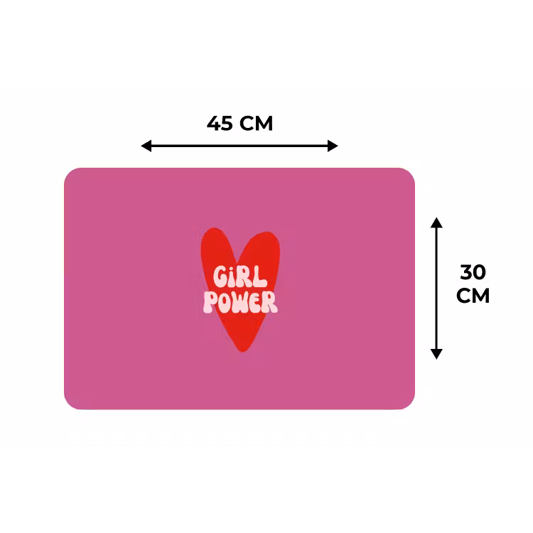 Placemat - 6 stuks - Girl power - Hart - Roze - Rood — 3