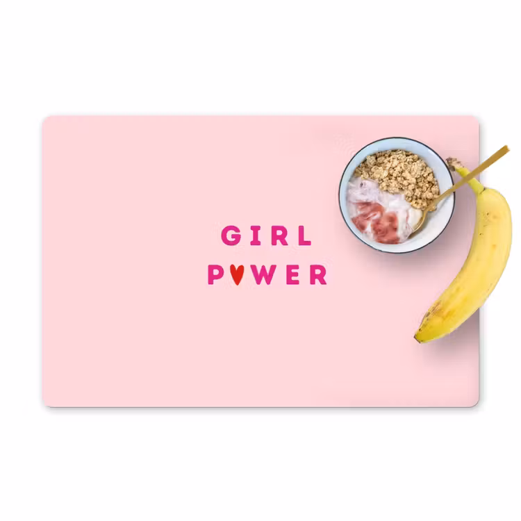 Placemat - 6 stuks - Girl power - Roze - Hartje — 1