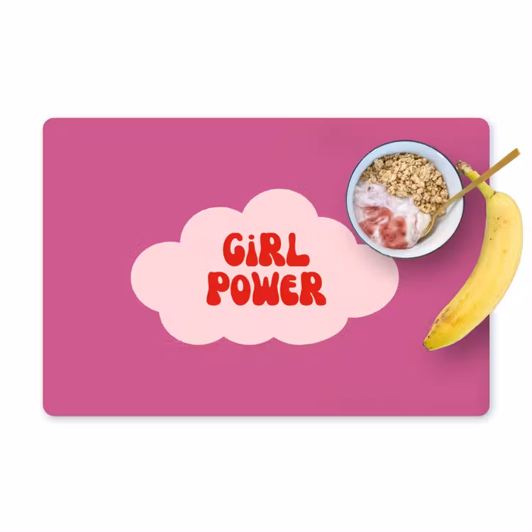 Placemat - 6 stuks - Girl power - Wolk - Roze — 1