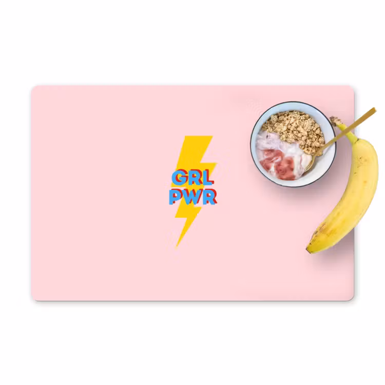 Placemat - 6 stuks - Grl pwr - Bliksem - Roze — 1