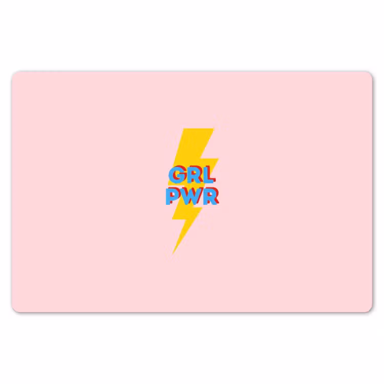 Placemat - 6 stuks - Grl pwr - Bliksem - Roze — 7