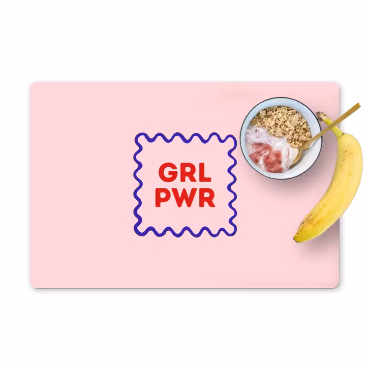Placemat - 6 stuks - Grl pwr - Roze - Kader — 1