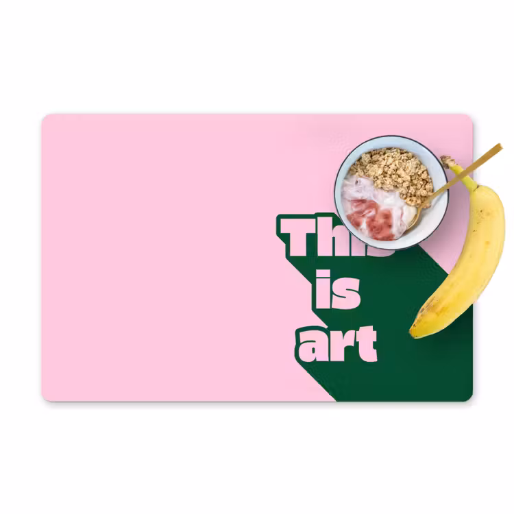 Placemat - 6 stuks - Groen - Teskt - This is art - Roze — 1