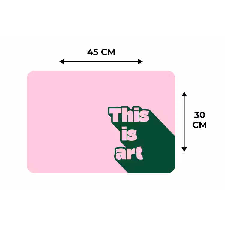Placemat - 6 stuks - Groen - Teskt - This is art - Roze — 3
