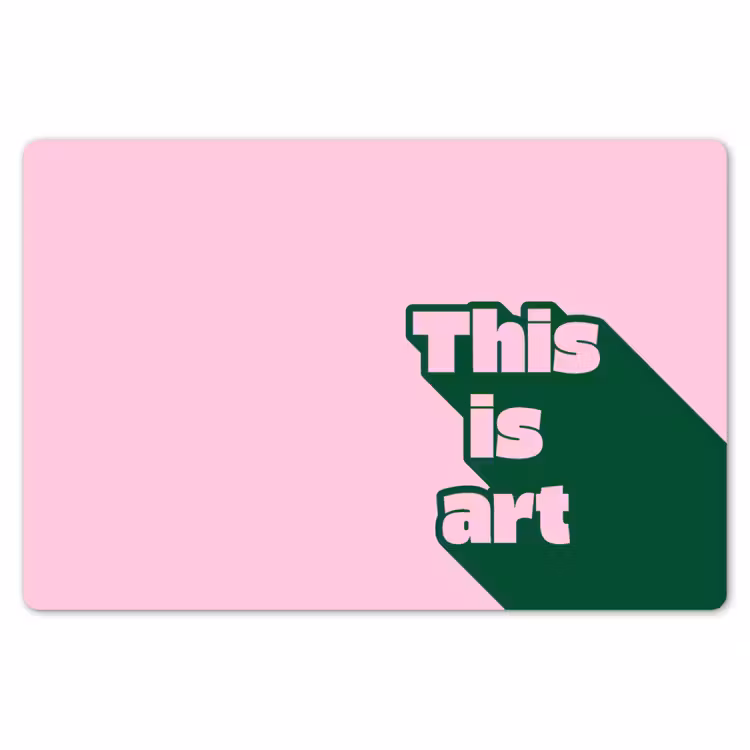 Placemat - 6 stuks - Groen - Teskt - This is art - Roze — 7