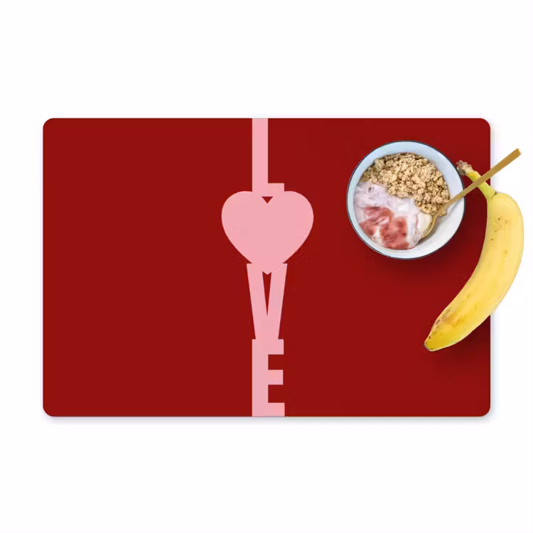 Placemat - 6 stuks - Love - Hart - Rood — 1