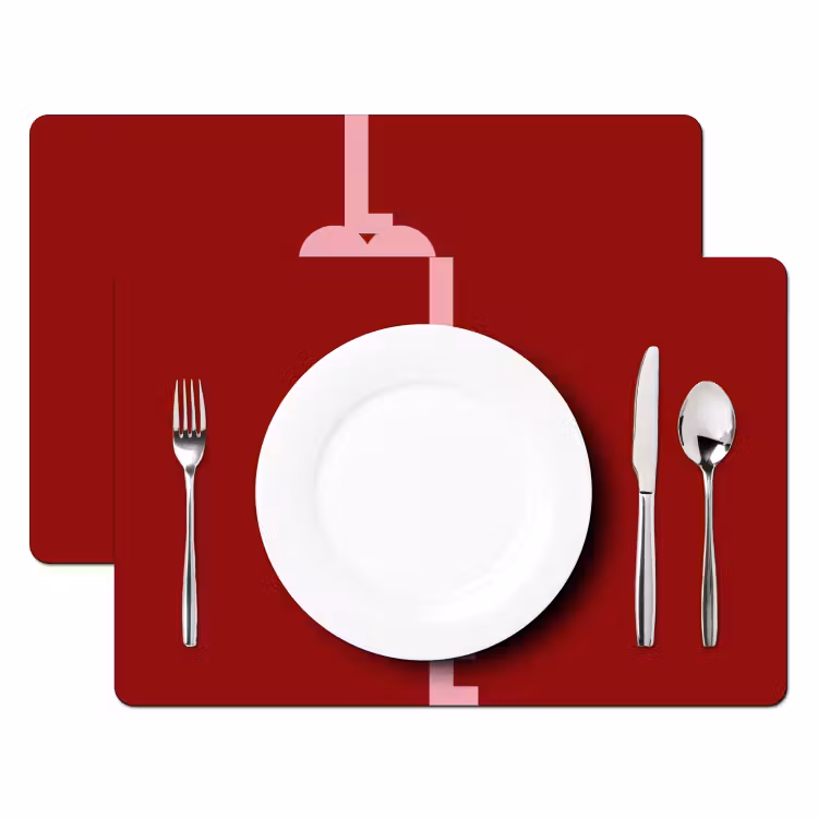 Placemat - 6 stuks - Love - Hart - Rood — 2