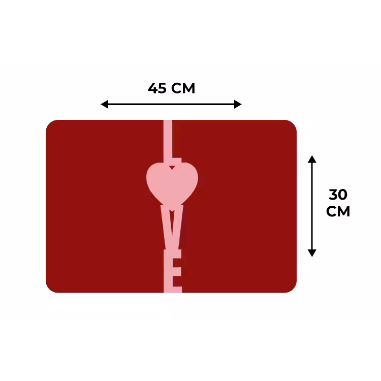 Placemat - 6 stuks - Love - Hart - Rood — 3