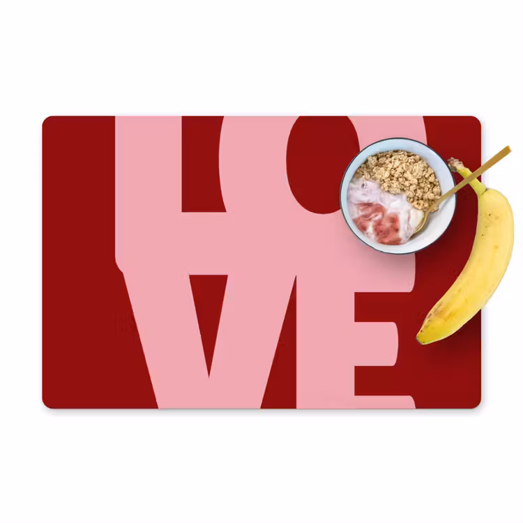 Placemat - 6 stuks - Love - Rood - Blokletters — 1