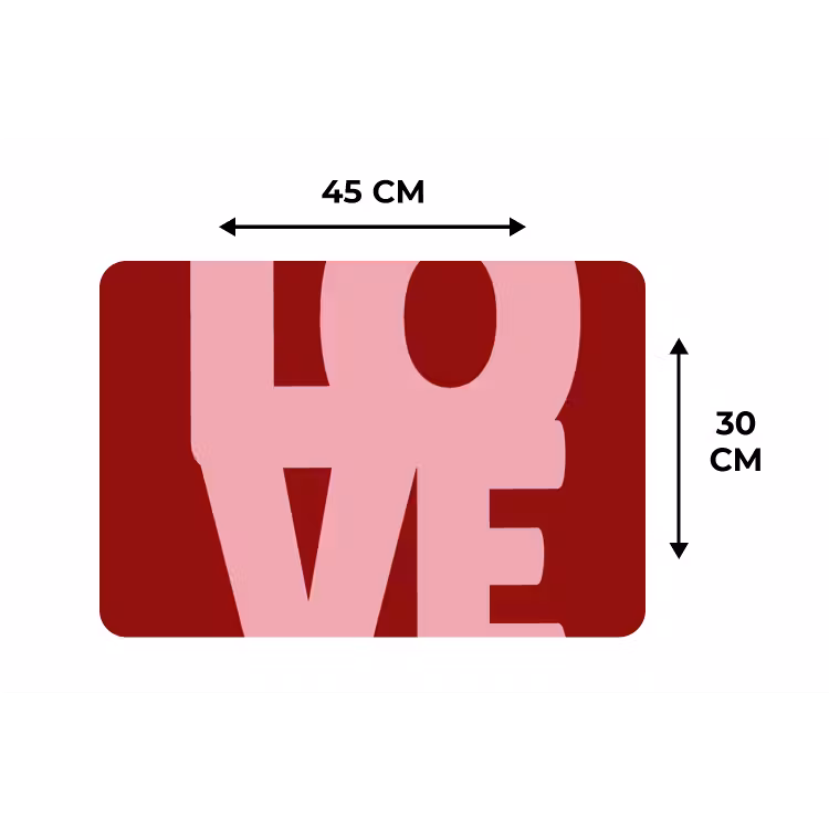 Placemat - 6 stuks - Love - Rood - Blokletters — 3
