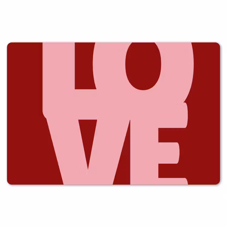 Placemat - 6 stuks - Love - Rood - Blokletters — 7