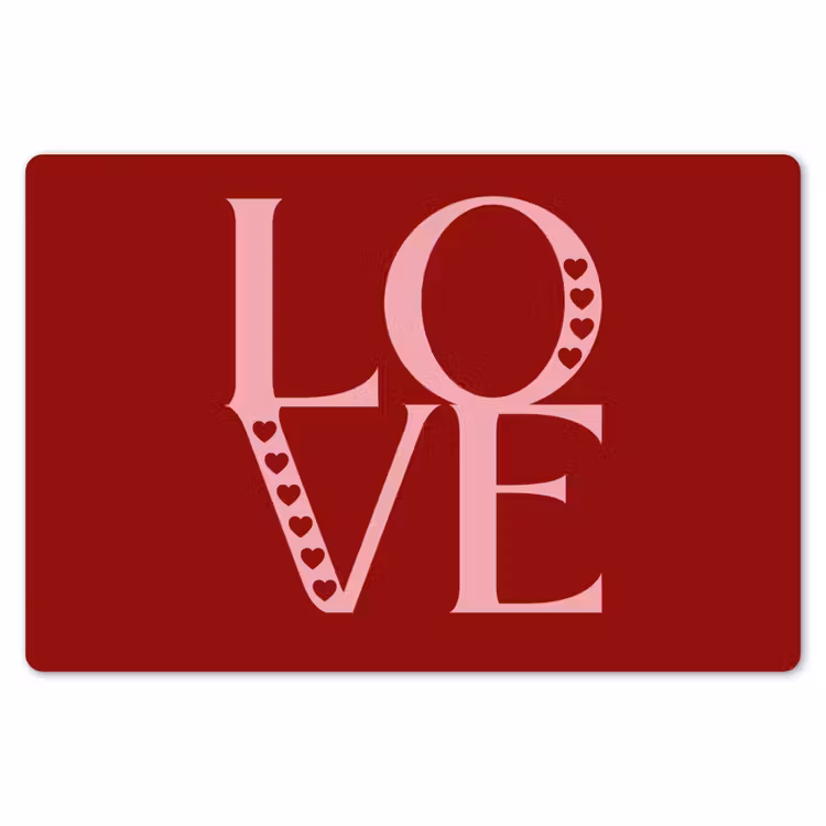 Placemat - 6 stuks - Love - Rood - Hatjes — 7