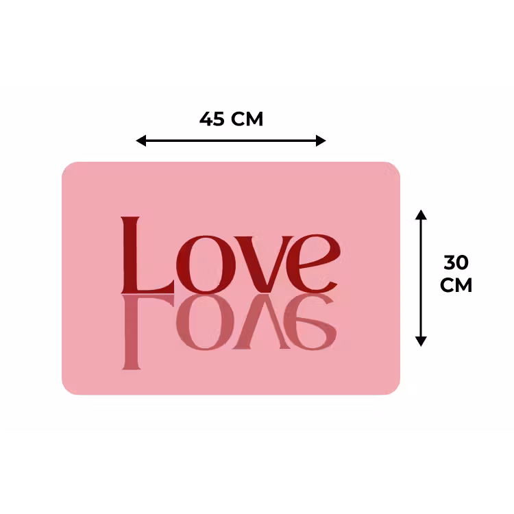 Placemat - 6 stuks - Love - Roze - Spiegeling — 3