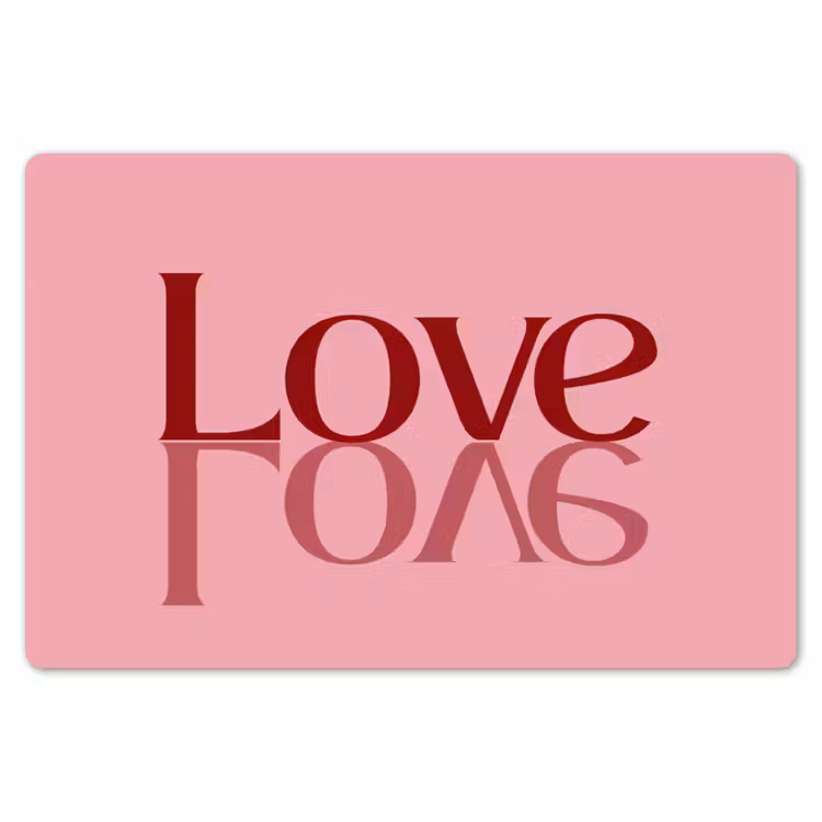 Placemat - 6 stuks - Love - Roze - Spiegeling — 7
