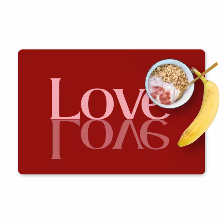Placemat - 6 stuks - Love - Spiegeling - Rood — 1
