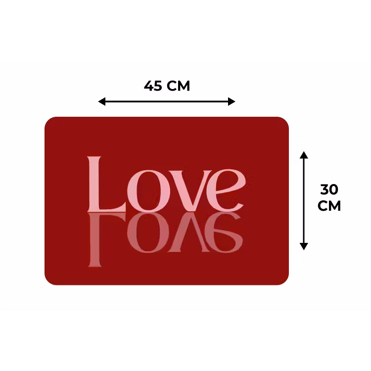 Placemat - 6 stuks - Love - Spiegeling - Rood — 3