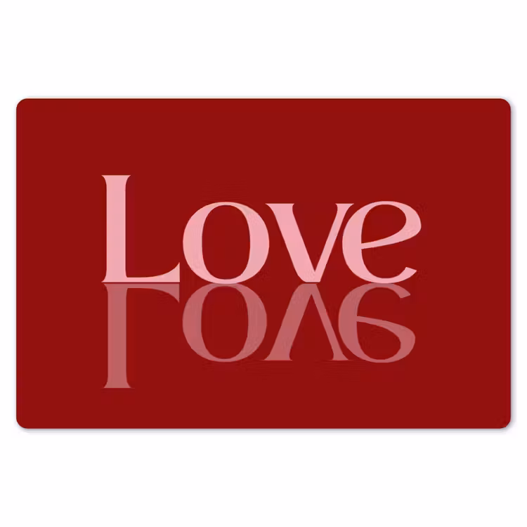 Placemat - 6 stuks - Love - Spiegeling - Rood — 7