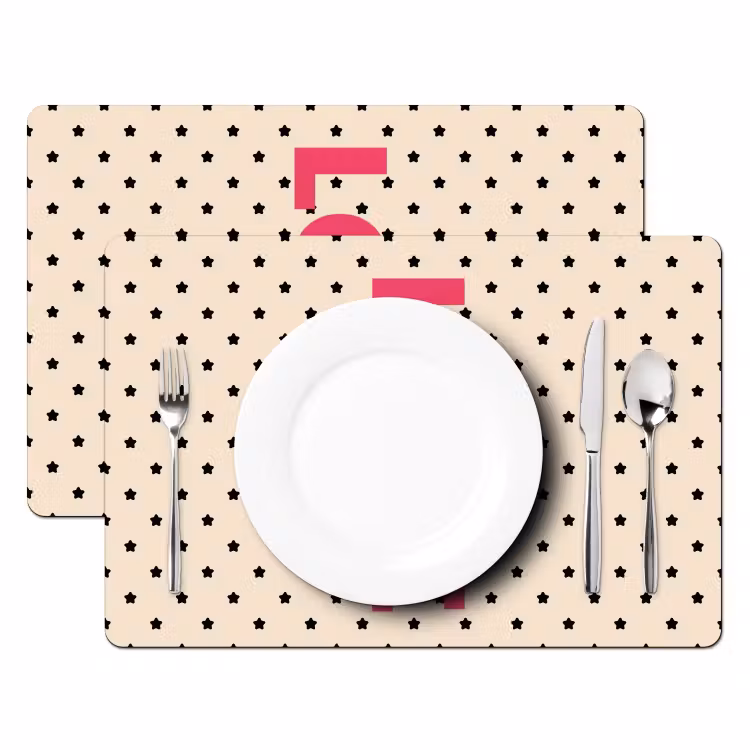 Placemat - 6 stuks - Love - Stippen - Roze — 2