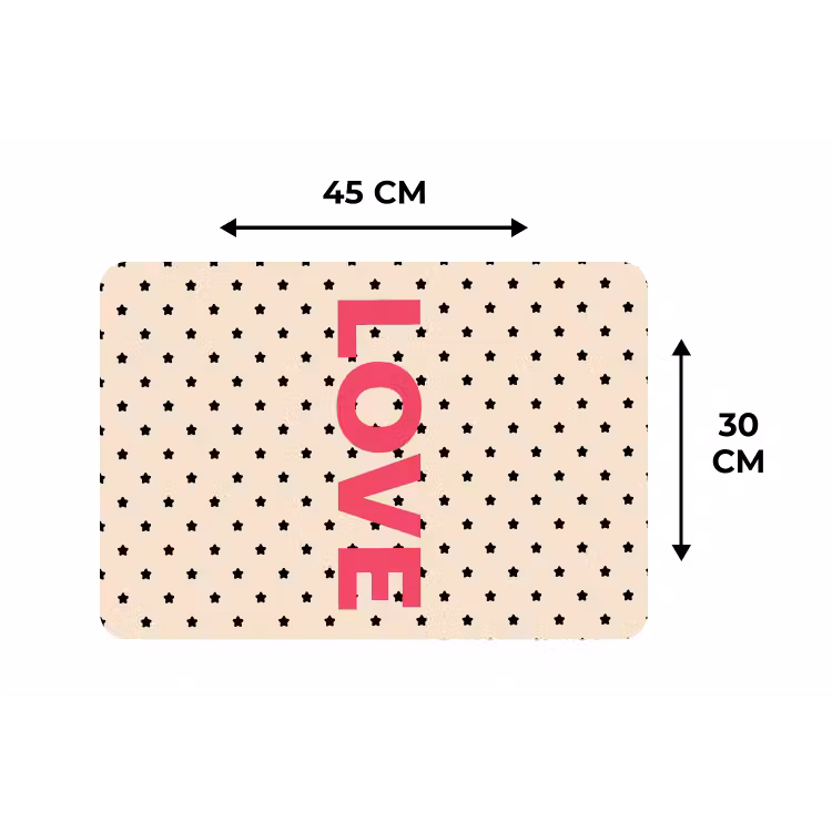 Placemat - 6 stuks - Love - Stippen - Roze — 3