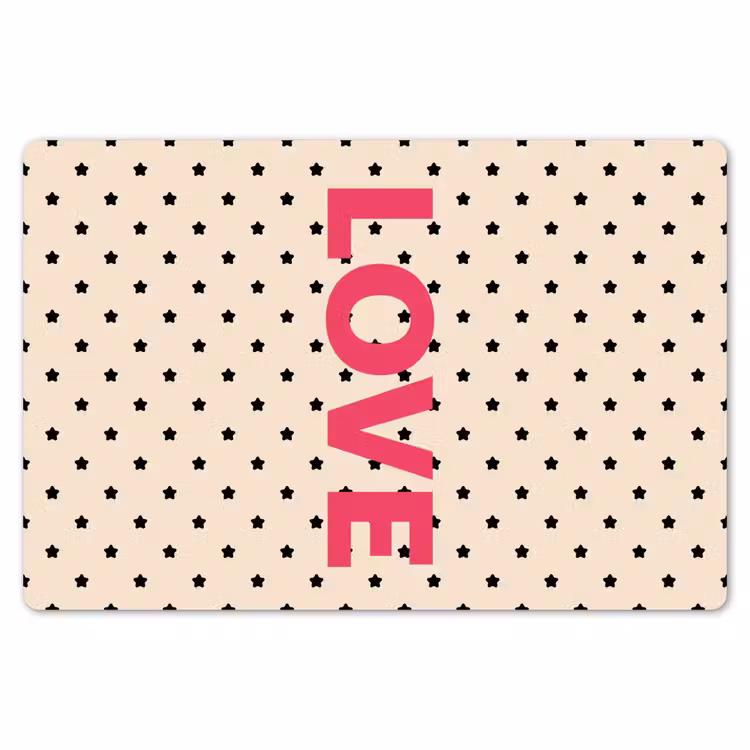 Placemat - 6 stuks - Love - Stippen - Roze — 7
