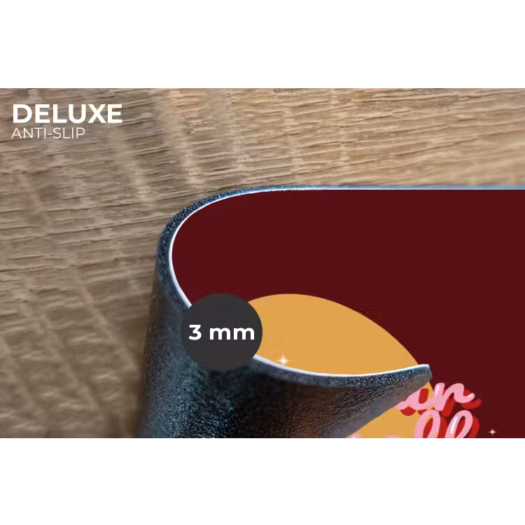 Placemat - 6 stuks - love your damn self - Cirkel - Glitter - Rood — 4