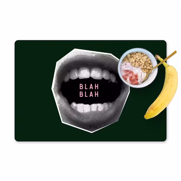 Placemat - 6 stuks - Mond - Groen - Illustratie - BLAH BLAH — 1