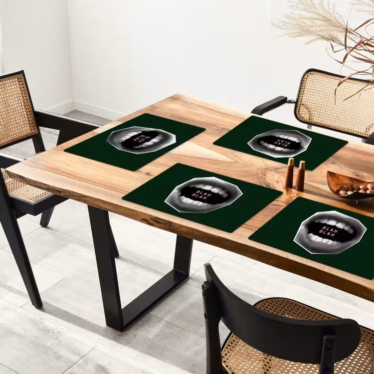 Placemat - 6 stuks - Mond - Groen - Illustratie - BLAH BLAH — 5