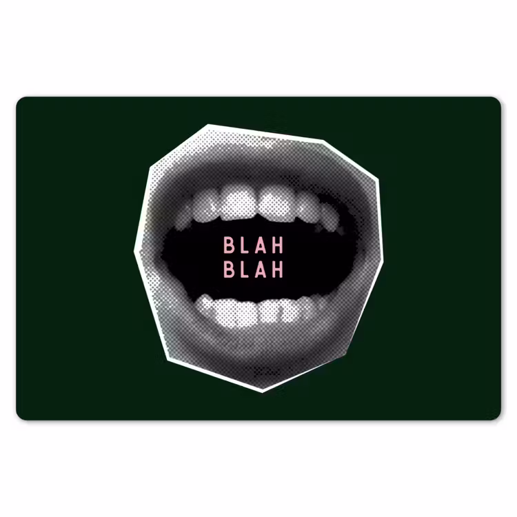 Placemat - 6 stuks - Mond - Groen - Illustratie - BLAH BLAH — 7