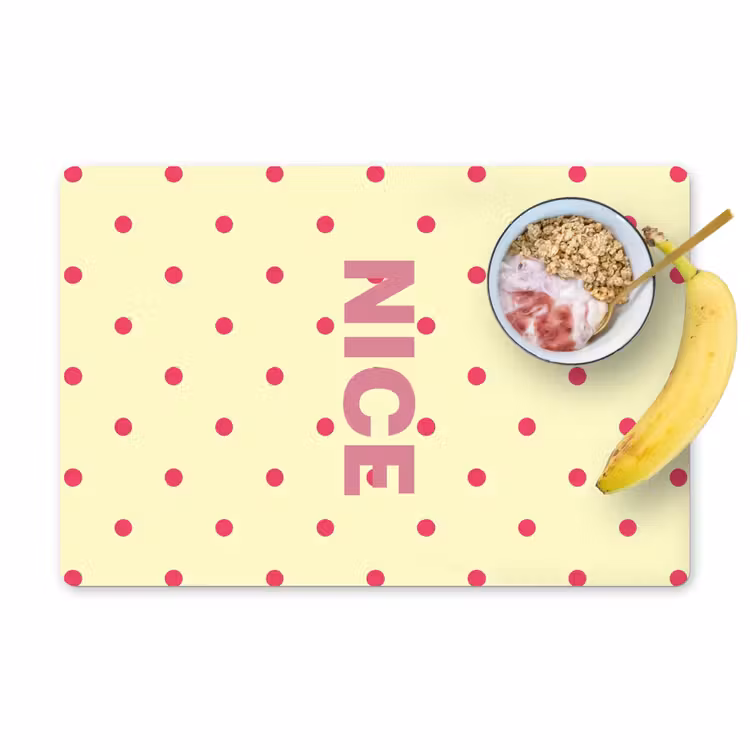 Placemat - 6 stuks - Nice - Stippen - Roze - Geel — 1